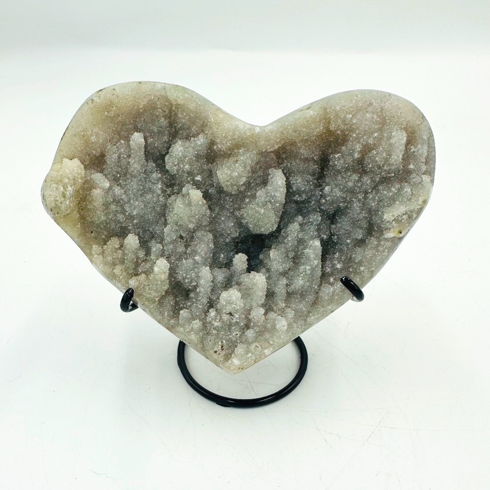 Celestine Heart with Iron Stand